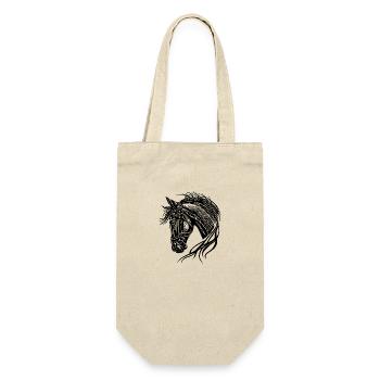 Beautiful stallion with elegant waving mane - Gift Bag for Bottles - nature - Front