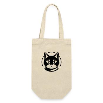 Katze Katzen Kätzchen Katzendame - Geschenkbeutel für Flaschen - Natur - Vorne