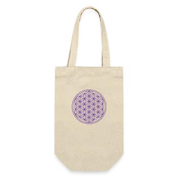 mandala blume des lebens yoga violett spirit - Geschenkbeutel für Flaschen - Natur - Vorne