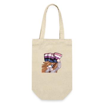Pillowg1rl Emote mit Lesbianflagge - Geschenkbeutel für Flaschen - Natur - Vorne