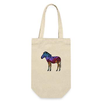 Zebra - Geschenkbeutel für Flaschen - Natur - Vorne