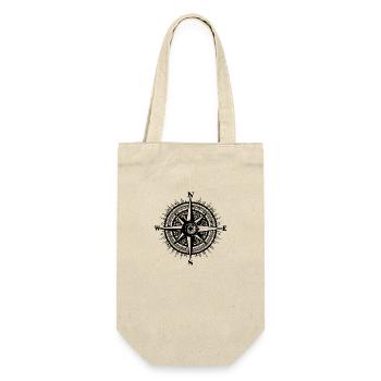 Compass Nautical Sailboat Seafarer - Gift Bag for Bottles - nature - Front