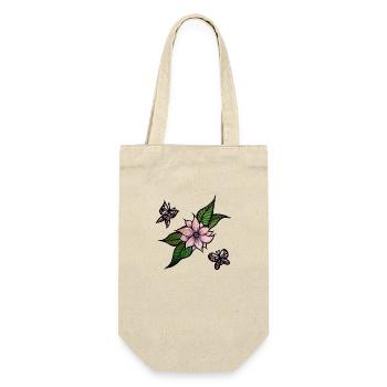 Blumen und Schmetterlinge - Geschenkbeutel für Flaschen - Natur - Vorne