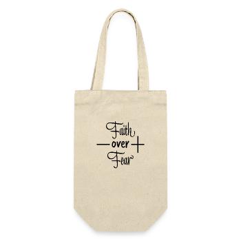 Faith Over Fear - Geschenkbeutel für Flaschen - Natur - Vorne