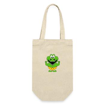 KROKODIL - MUSKELN - BODYBUILDING - FITNESS - TIER - Geschenkbeutel für Flaschen - Natur - Vorne