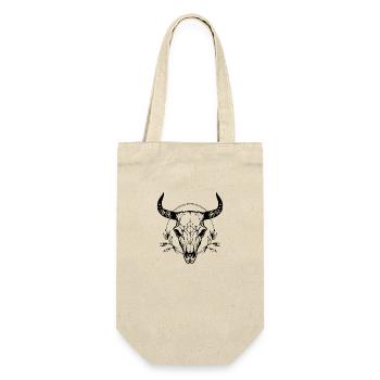 Cow Skull Boho - Gift Bag for Bottles - nature - Front