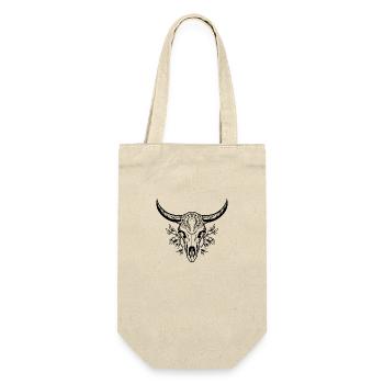 Cow Skull Boho - Gift Bag for Bottles - nature - Front