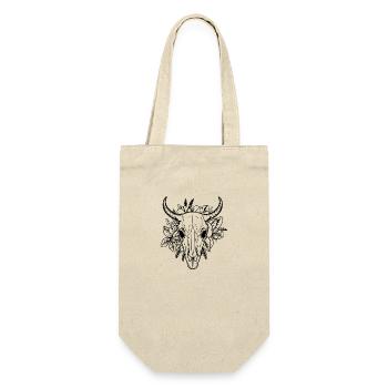 Cow Skull Boho - Gift Bag for Bottles - nature - Front
