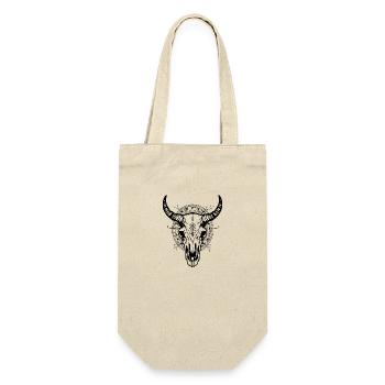 Cow Skull Boho - Gift Bag for Bottles - nature - Front