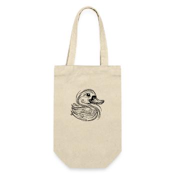 Vintage tattoo lines duck with big beak - Gift Bag for Bottles - nature - Front