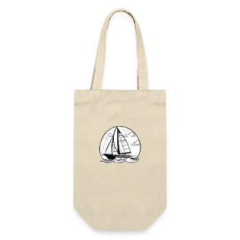 Segelsport Segler Segelschiff Segeln Segelboot - Geschenkbeutel für Flaschen - Natur - Vorne