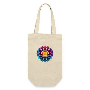 Multicolored Floral Psychedelic Mandala - Gift Bag for Bottles - nature - Front
