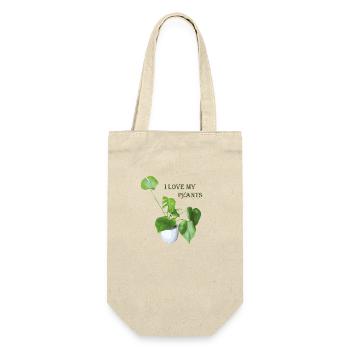 I love my plants - Geschenkbeutel für Flaschen - Natur - Vorne