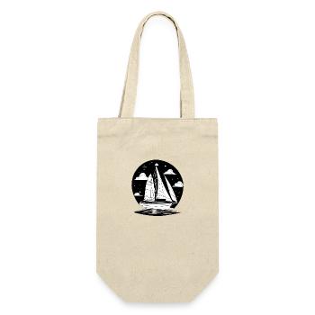 Segeln Segelschiff Segelboot Segelsport Segler - Geschenkbeutel für Flaschen - Natur - Vorne