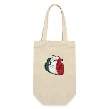 Italian Heart - Geschenkbeutel für Flaschen - Natur - Vorne