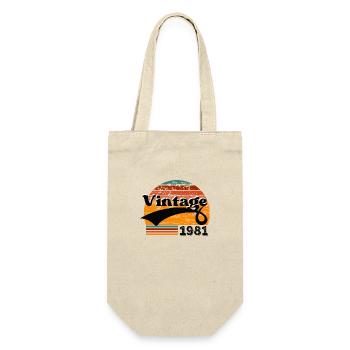 Jahrgang 1981 - Geschenkbeutel für Flaschen - Natur - Vorne