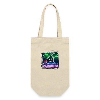 sommer strand strand retro meer neon licht eng - Geschenkbeutel für Flaschen - Natur - Vorne
