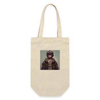 Retro Future Vision: Enigmatic Anime Woman in - Gift Bag for Bottles - nature - Front