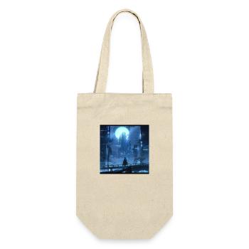 Shadowed Serenity: Anime Silhouette of a Girl - Gift Bag for Bottles - nature - Front