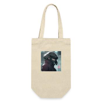 Cybernetic Mystery: Beautiful Anime Girl with a - Gift Bag for Bottles - nature - Front
