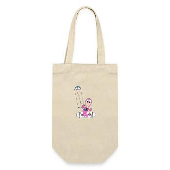 KITER - FLAMINGO - KITESURFER - KITESURFEN - KITEN - Geschenkbeutel für Flaschen - Natur - Vorne