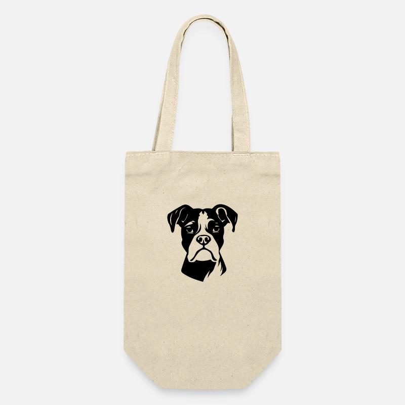 Boxer Hund Hunderasse - Geschenkbeutel für Flaschen - Natur