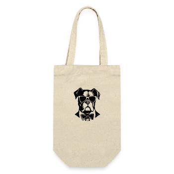 Boxer Hund Hunderasse - Geschenkbeutel für Flaschen - Natur - Vorne
