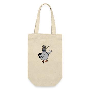 Gurren / Coole Taube - Geschenkbeutel für Flaschen - Natur - Vorne