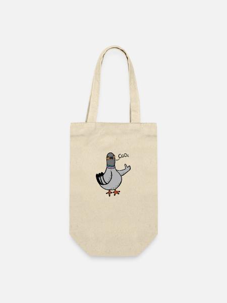 Gurren / Coole Taube - Geschenkbeutel für Flaschen - Natur