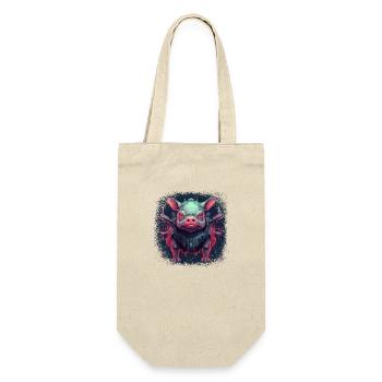 cute pig birthday truffle pig littlemandyart - Gift Bag for Bottles - nature - Front