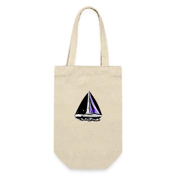 Segelschiff Segler Segelboot Segeln Segelsport - Geschenkbeutel für Flaschen - Natur - Vorne