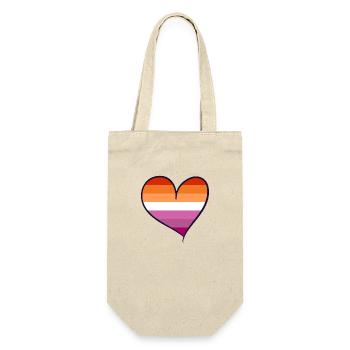 Lesbian Pride heart - Geschenkbeutel für Flaschen - Natur - Vorne