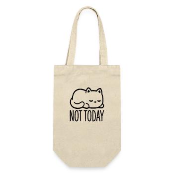 Not today Katze Kater - Geschenkbeutel für Flaschen - Natur - Vorne