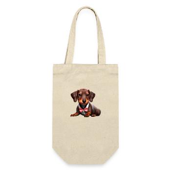 Chiens teckels avec nœud papillon Chien teckel Chiot - Sac à bouteille - nature - Devant