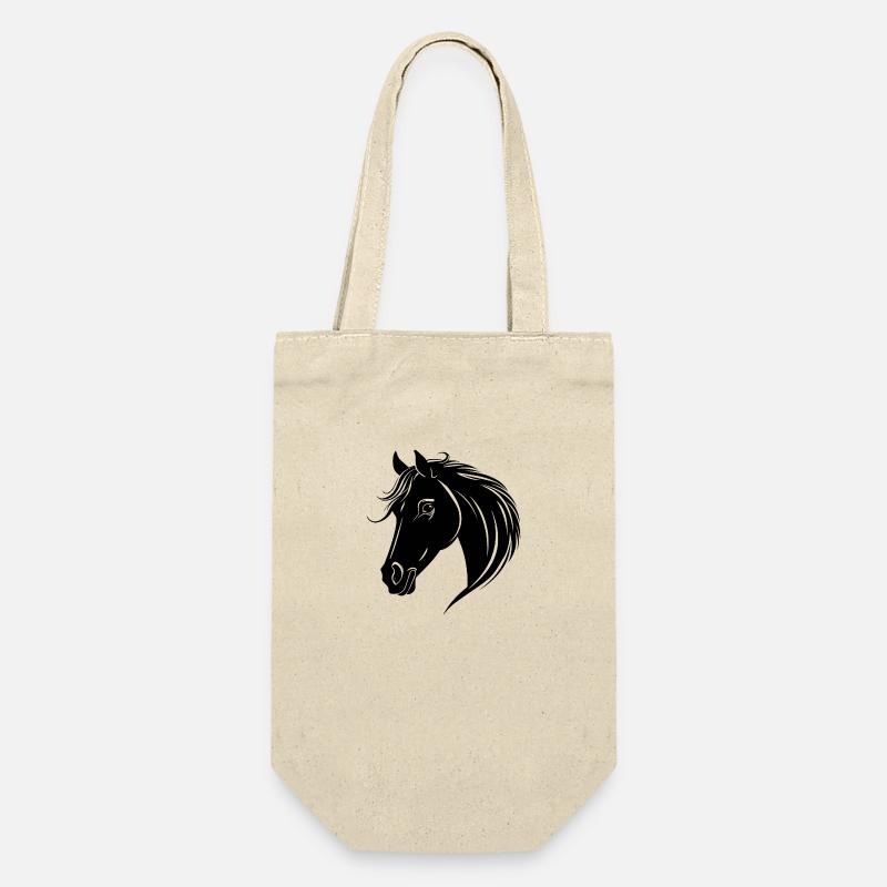 Pferd Pferdekopf Pony - Geschenkbeutel für Flaschen - Natur