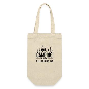 Camping Mode All Day Every Day - Geschenkbeutel für Flaschen - Natur - Vorne
