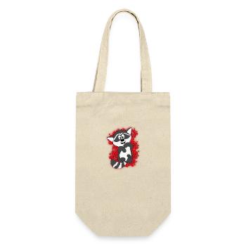 WASCHBÄR - TIER - HERZEN - LIEBE - VERLIEBT - Geschenkbeutel für Flaschen - Natur - Vorne