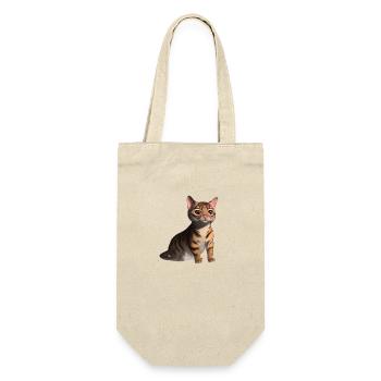 Kätzchen Katzenbesitzer Bengalkatze Katze Kater - Geschenkbeutel für Flaschen - Natur - Vorne