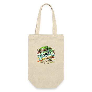 80er Jahre Retro Vintage lustig 70er Jahre Nostalgie Musik Liebe - Geschenkbeutel für Flaschen - Natur - Vorne
