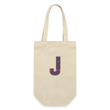 Monogram Letter J- boho colorful design - Gift Bag for Bottles - nature - Front
