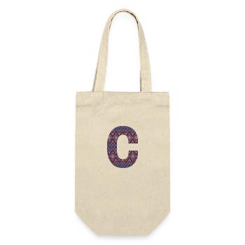 Monogram Letter C- geometric pattern - Gift Bag for Bottles - nature - Front