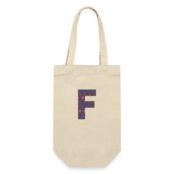 Monogram Letter F- geometric pattern - Gift Bag for Bottles - nature - Front