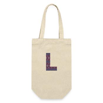 Monogram Letter L- geometric pattern - Gift Bag for Bottles - nature - Front
