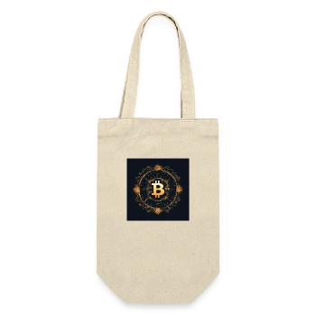 bitcoin logo modern stylish desgin black gold - Geschenkbeutel für Flaschen - Natur - Vorne