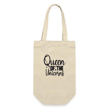 Queen of the Unicorns - Geschenkbeutel für Flaschen - Natur - Vorne