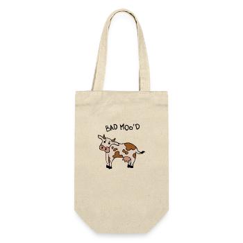 Schlechte Laune Kuh - Geschenkbeutel für Flaschen - Natur - Vorne