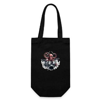 Drumtopus – The octopus with a beat in his blood - Gift Bag for Bottles - black - Front