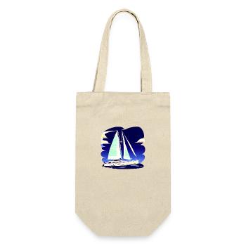 Segelschiff Segeln Segelboot Segler Segelsport - Geschenkbeutel für Flaschen - Natur - Vorne