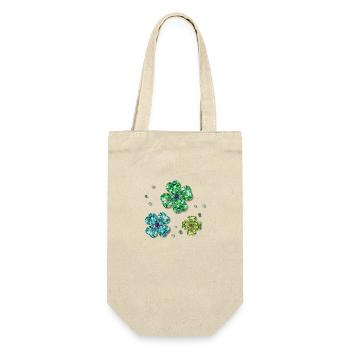 Kleeblätter - Geschenkbeutel für Flaschen - Natur - Vorne