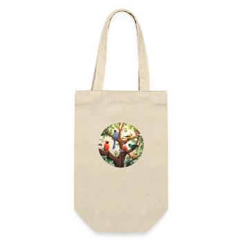 Bunte Vögel - Geschenkbeutel für Flaschen - Natur - Vorne